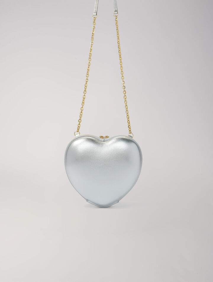 Heart-shaped leather bag