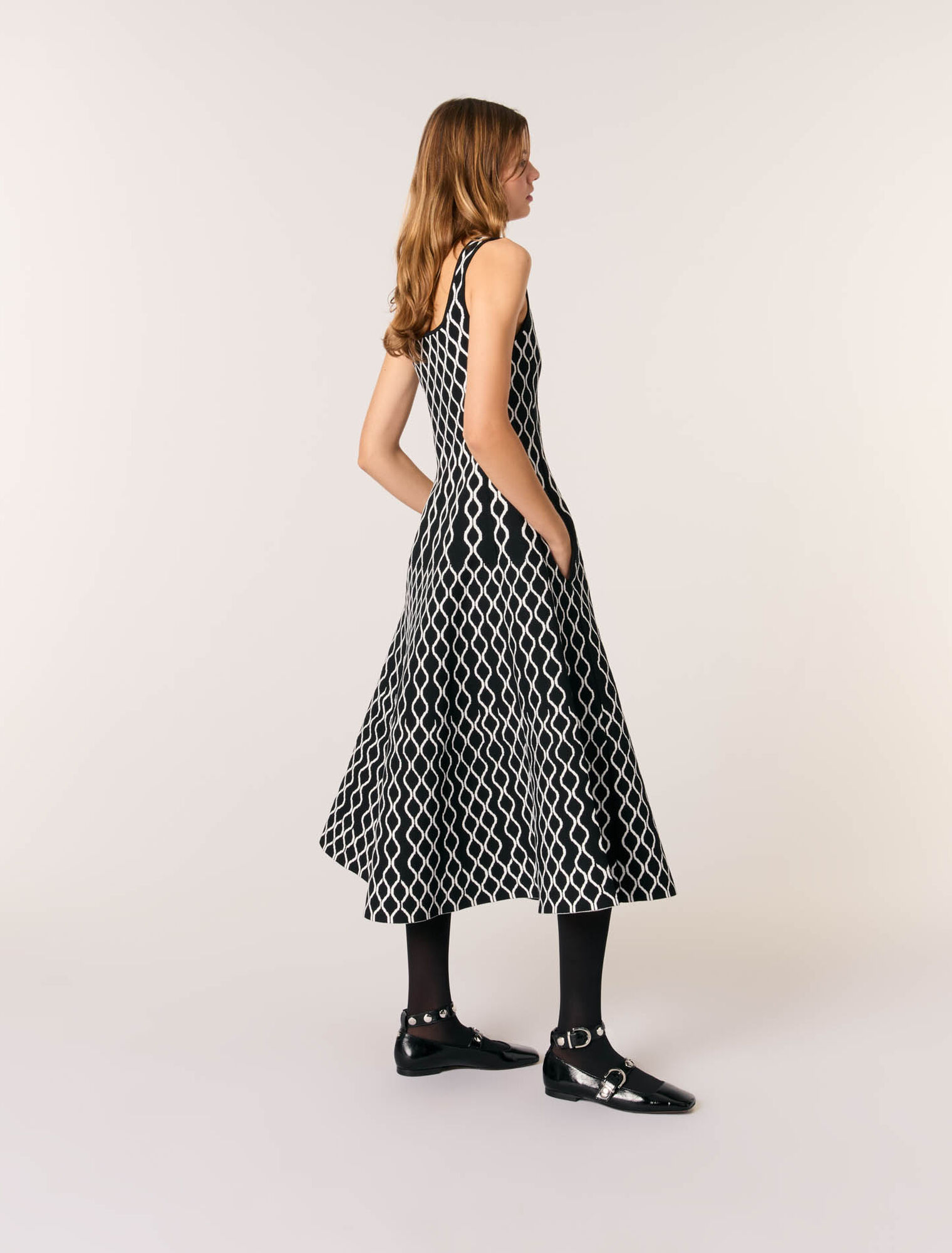 Robe midi en maille jacquard