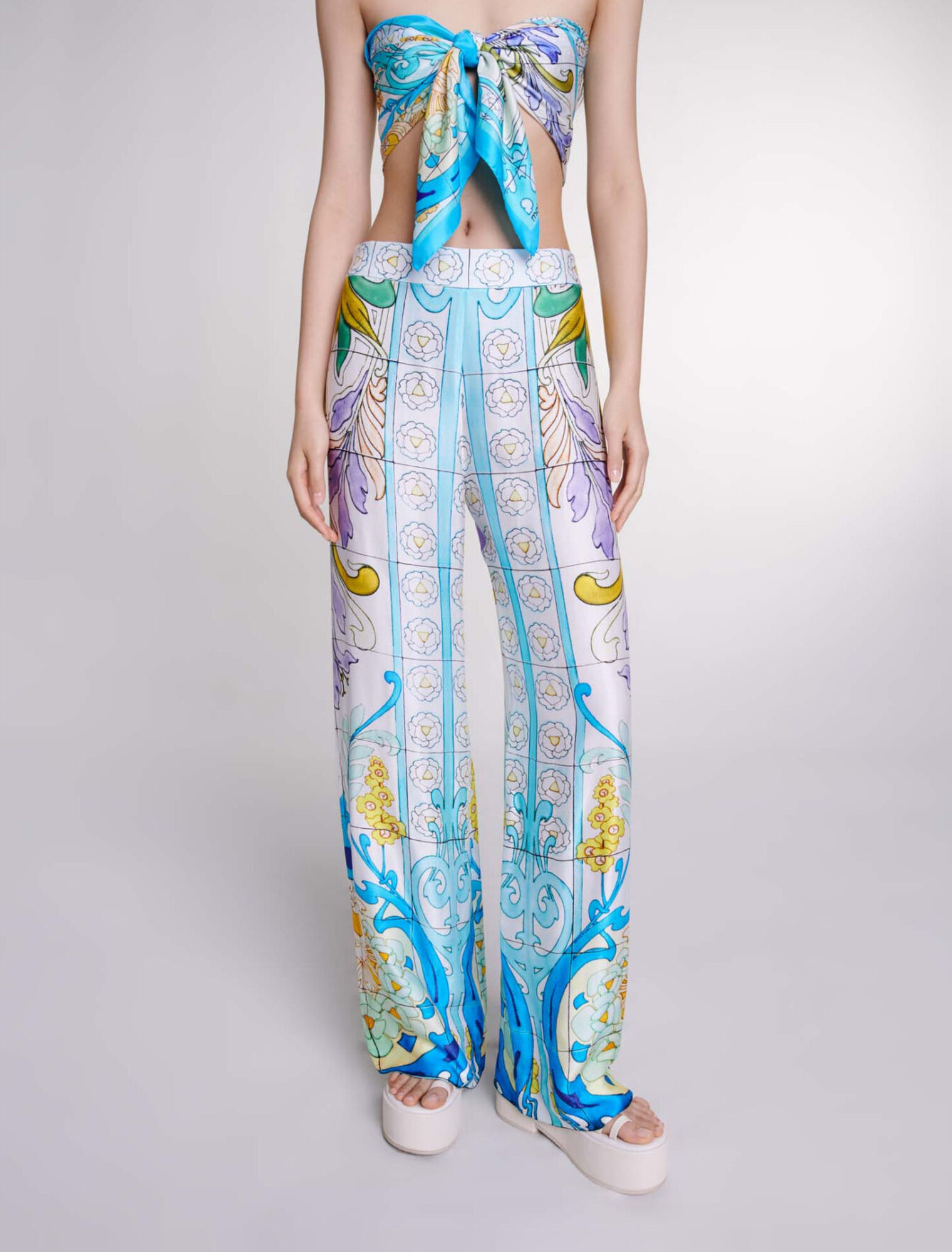 Pantalon satiné imprimé