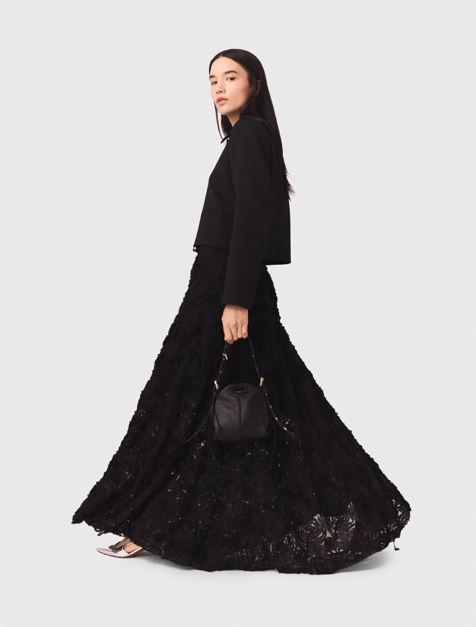 Jupe longue brod&eacute;e