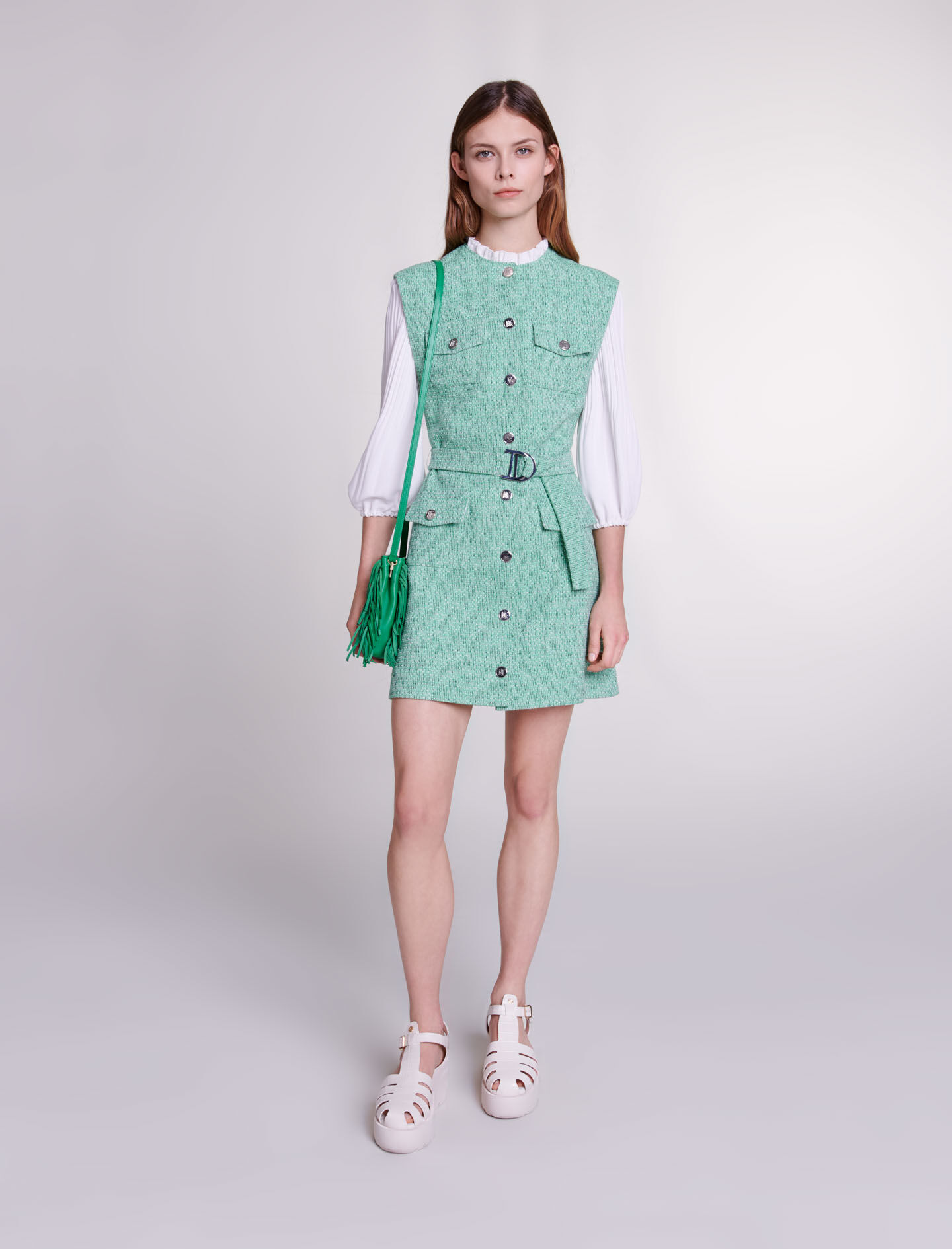 Maje robe verte new arrivals