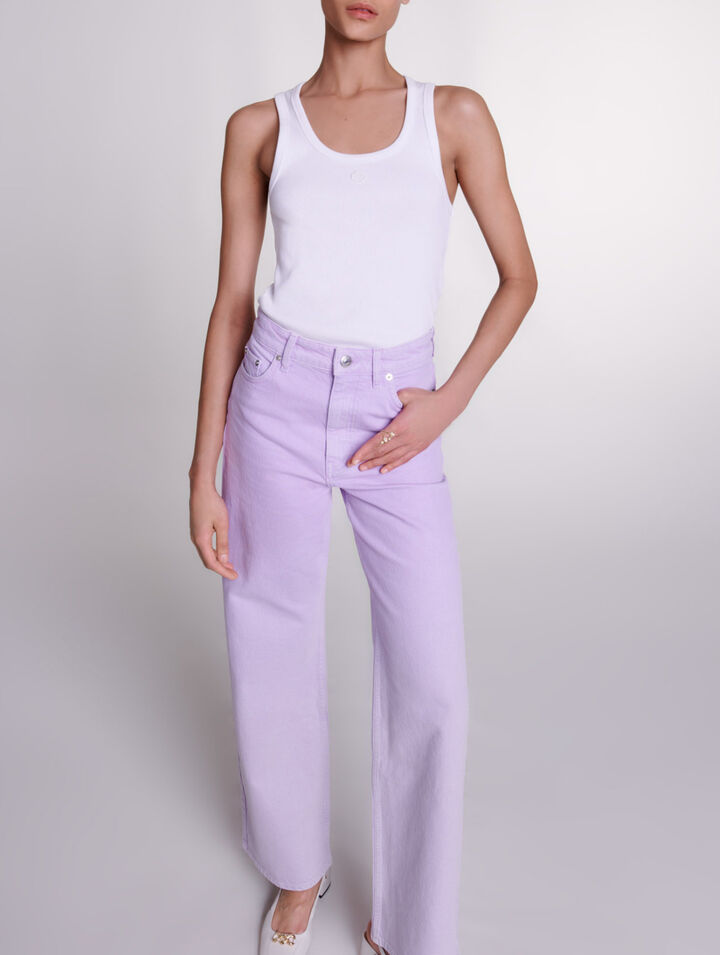 Faded wide-leg jeans