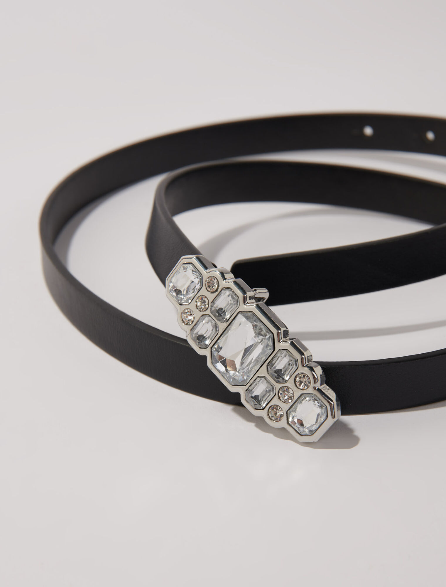 Slim rhinestone belt