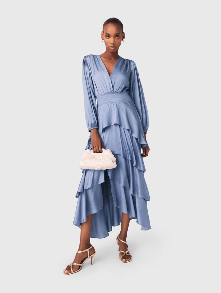 Robe longue &agrave; volants