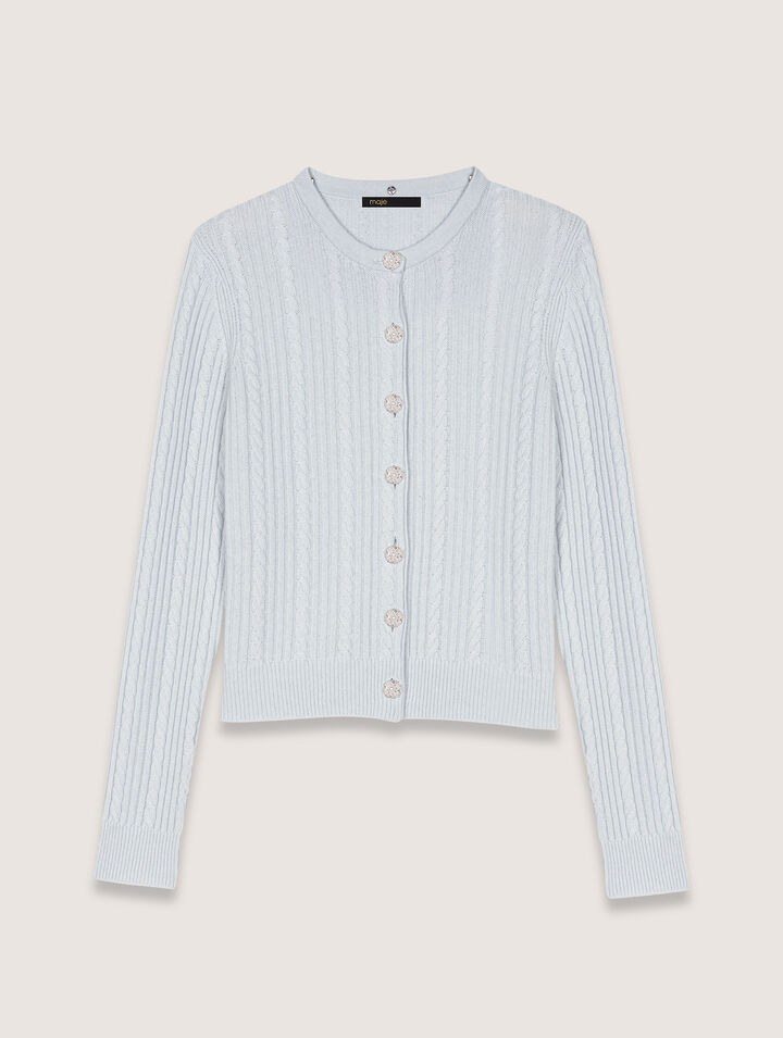 Cardigan à col bijoux amovible