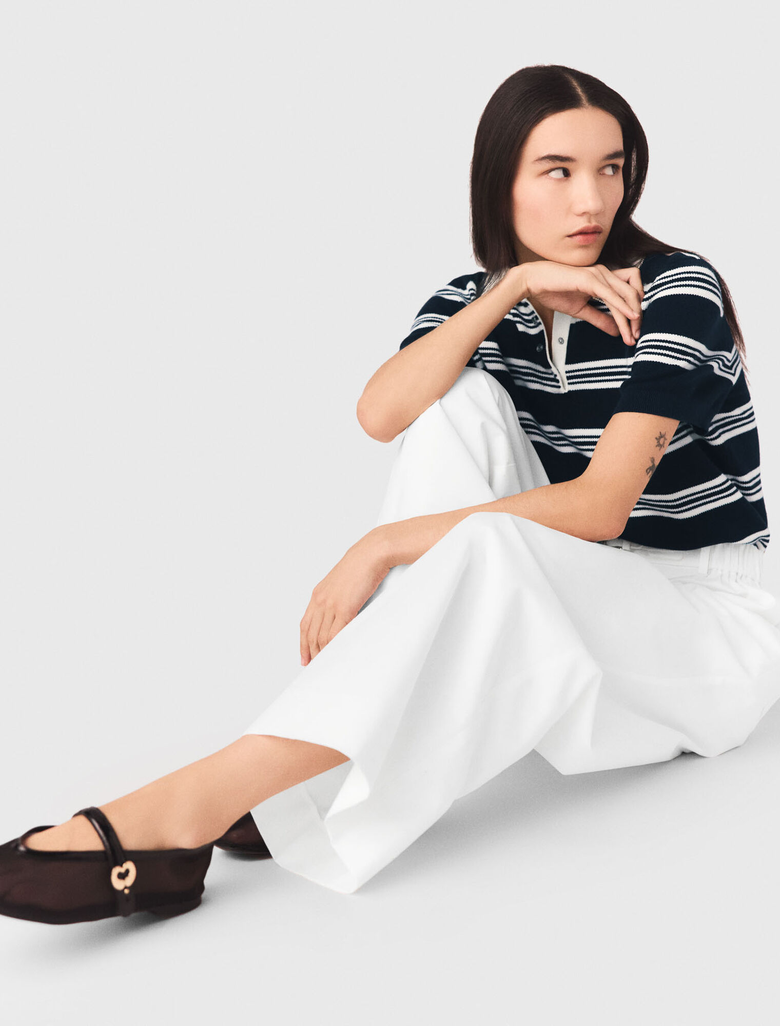 Pantalon large en coton