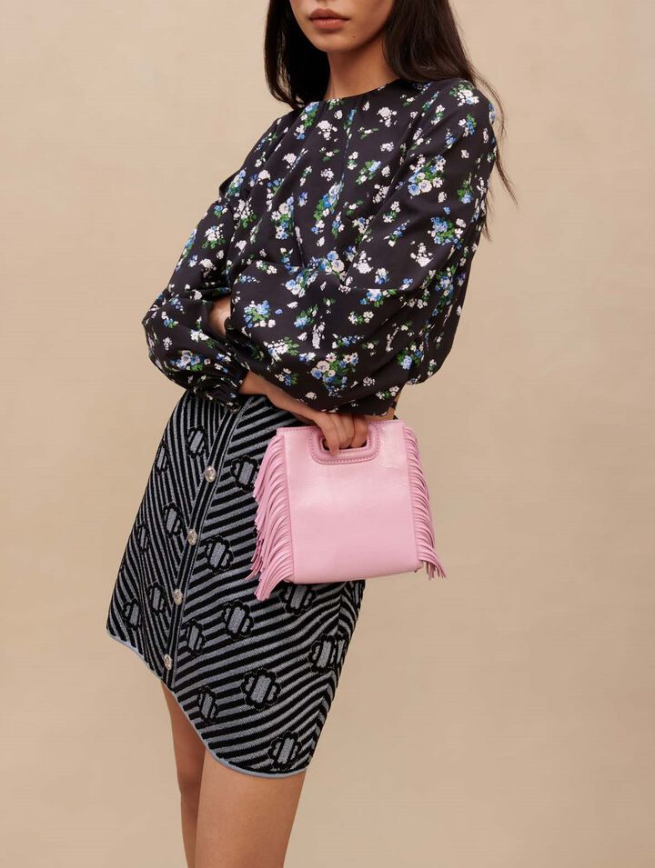 Pink leather mini M bag