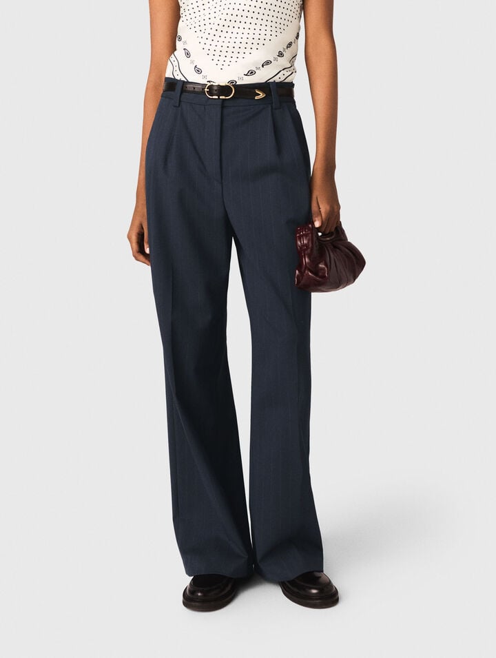 Pantalon de tailleur &agrave; rayures