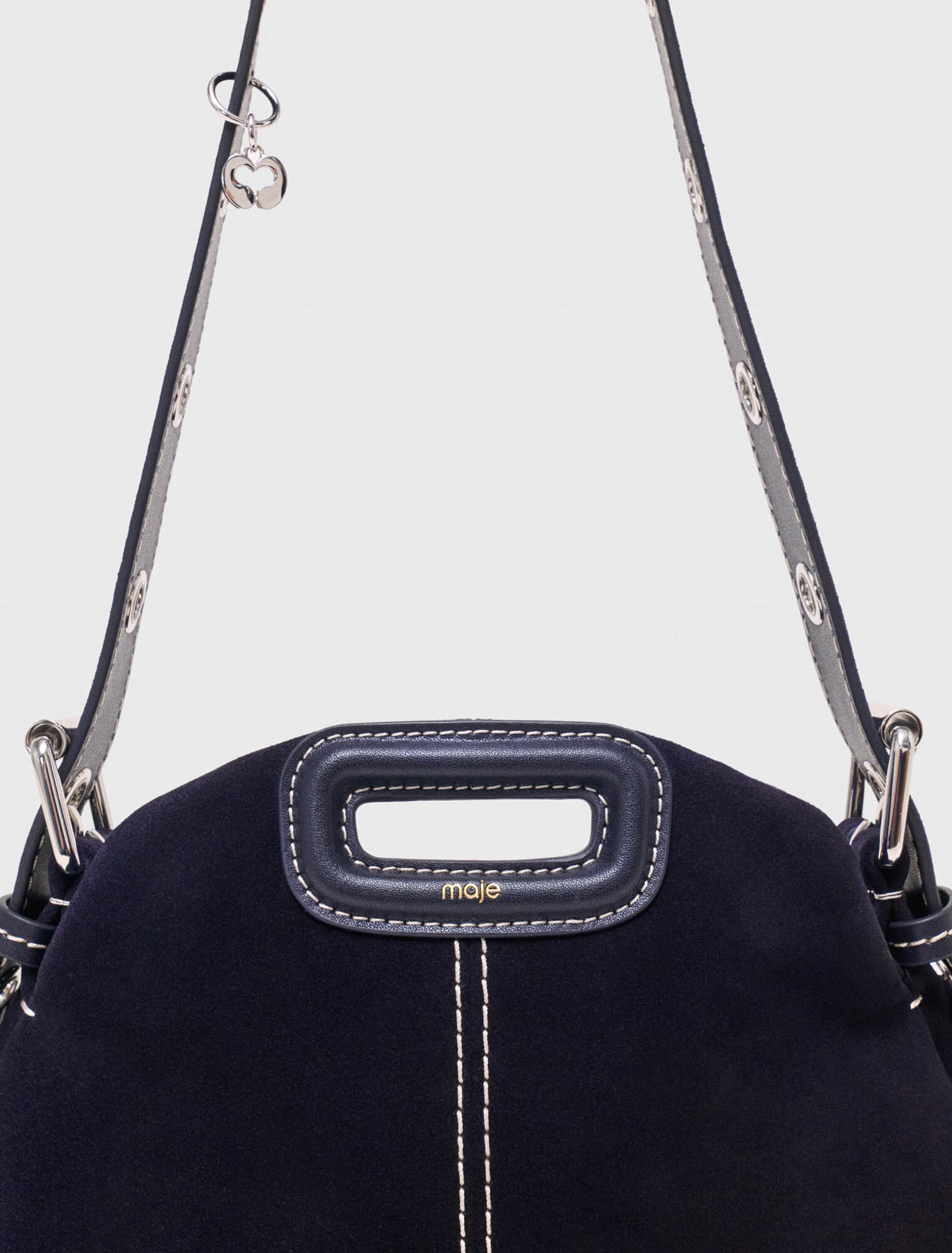 Topstitched suede mini Miss M bag