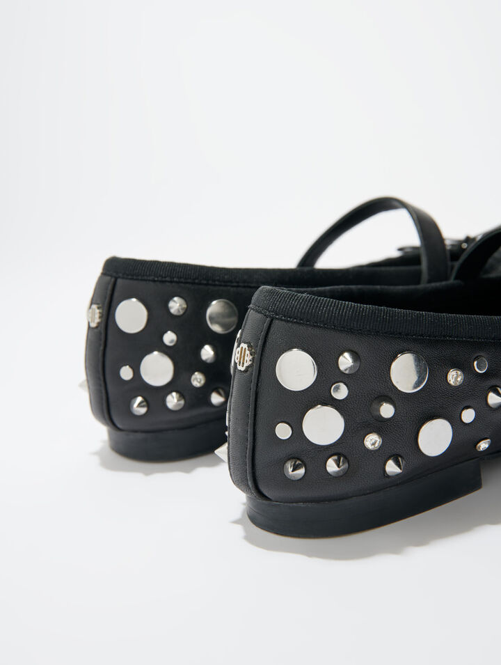 Ballerines à studs argentés