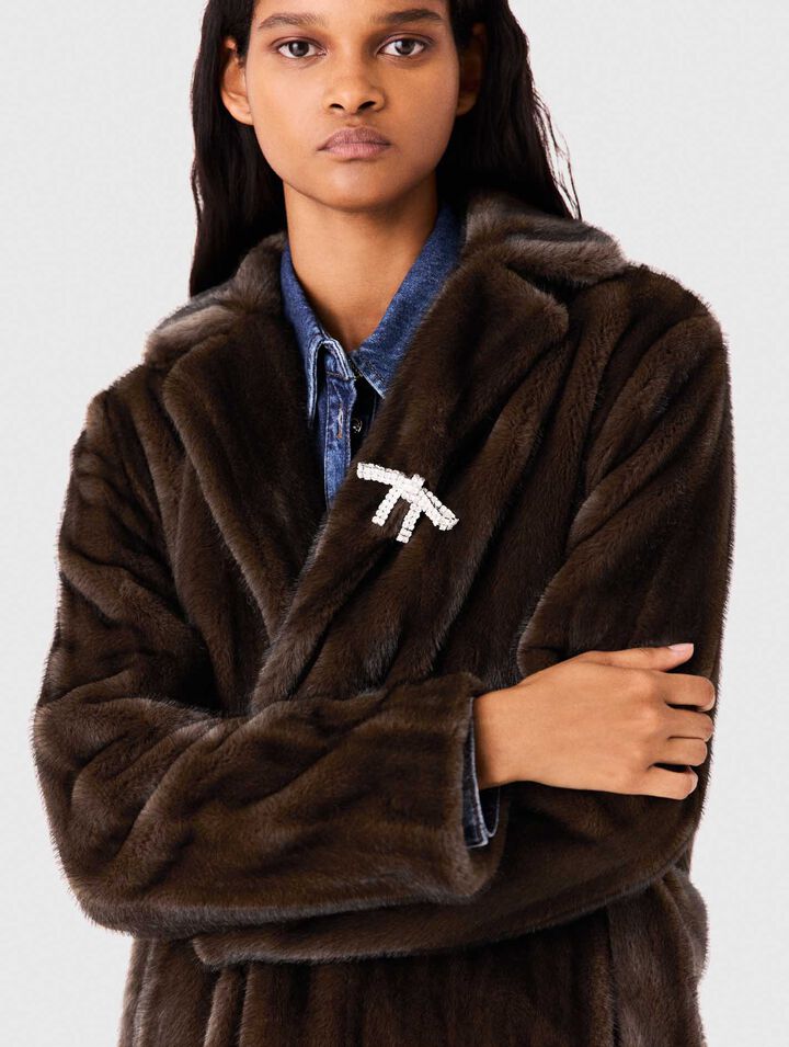 Long faux fur coat