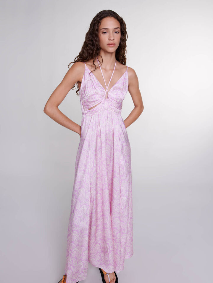 Robe longue imprimée ajourée