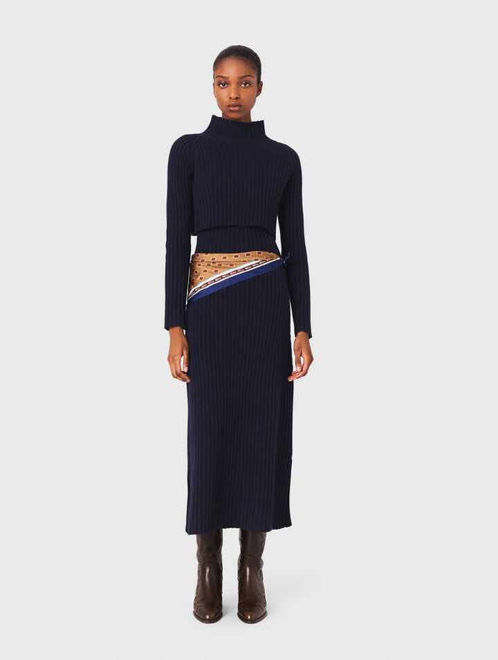 Knit dress with removable jumper
