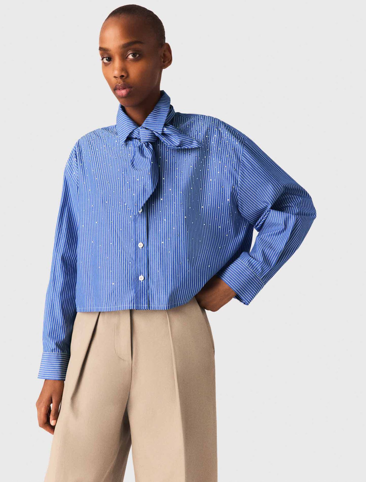 Shirt with removable handkerchief