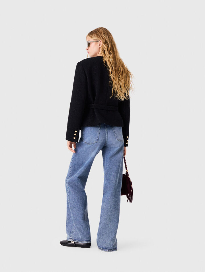 Veste mi-longue double boutonnage