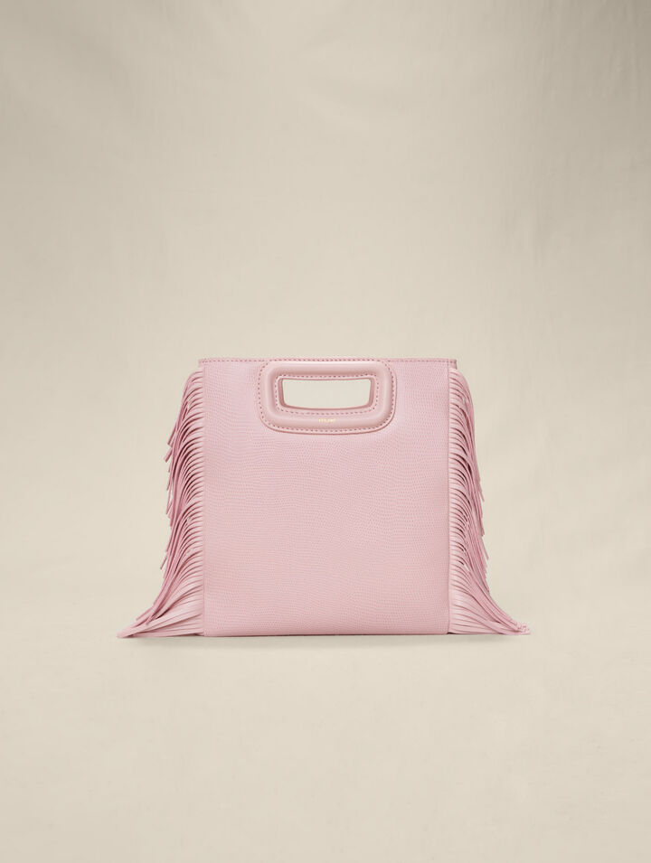 Lizard effect embossed leather M
