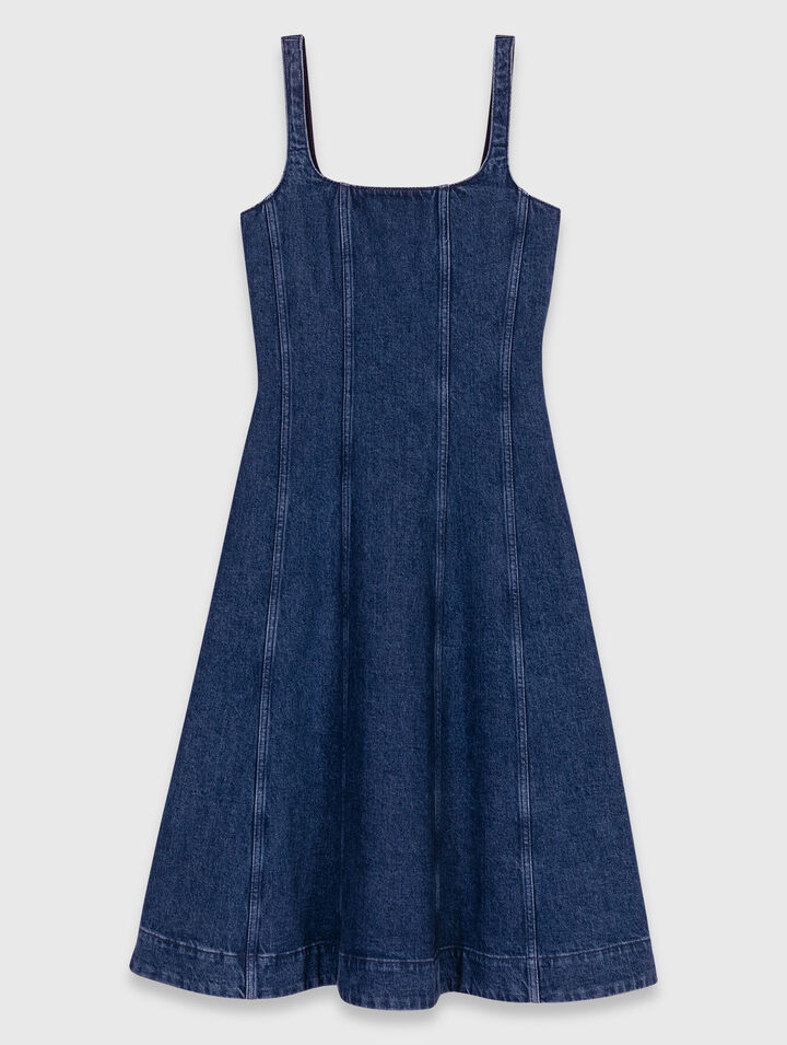 Long denim babydoll dress