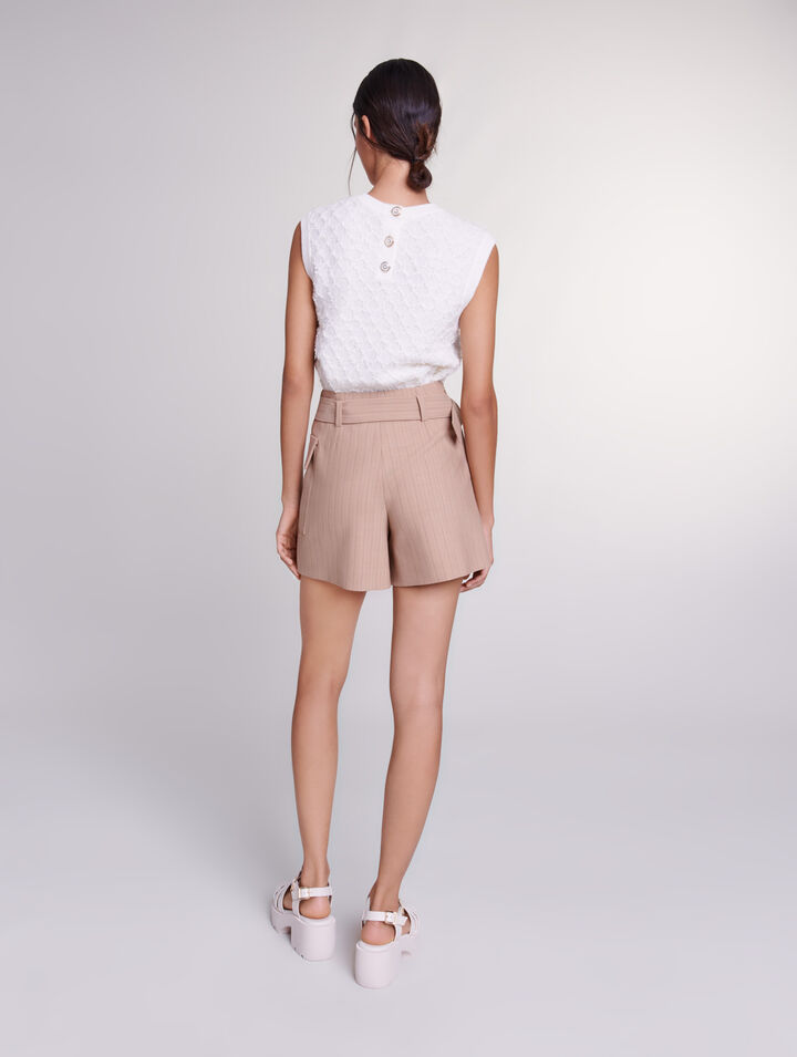 Short trompe l'œil à rayures