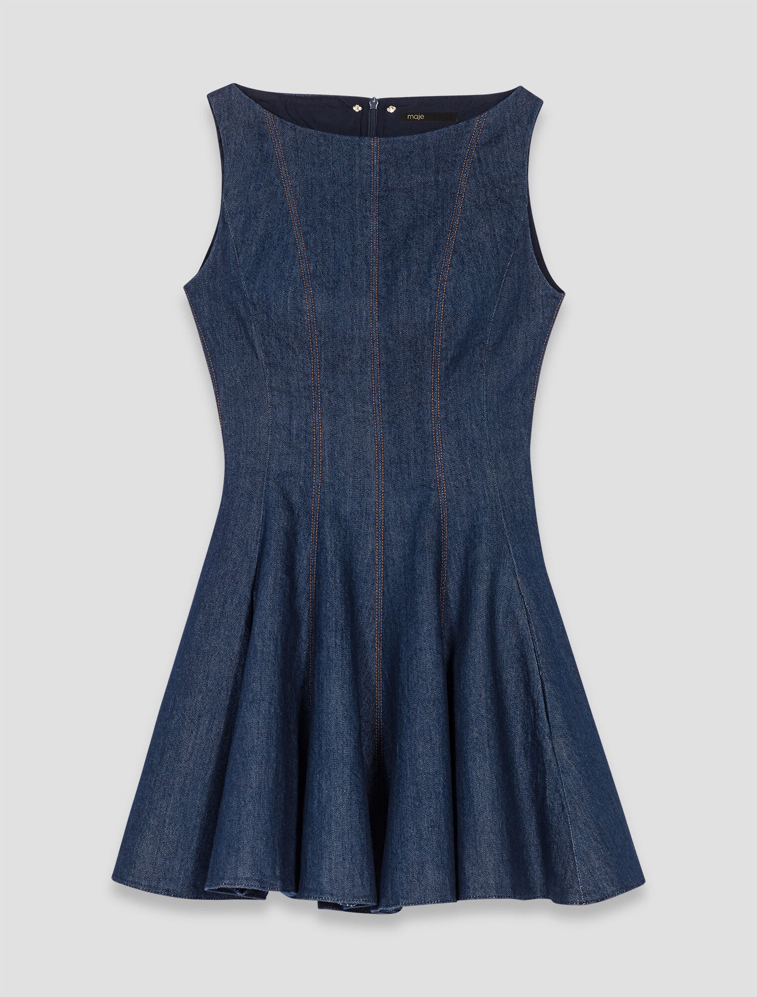 Robe courte en denim avec volants