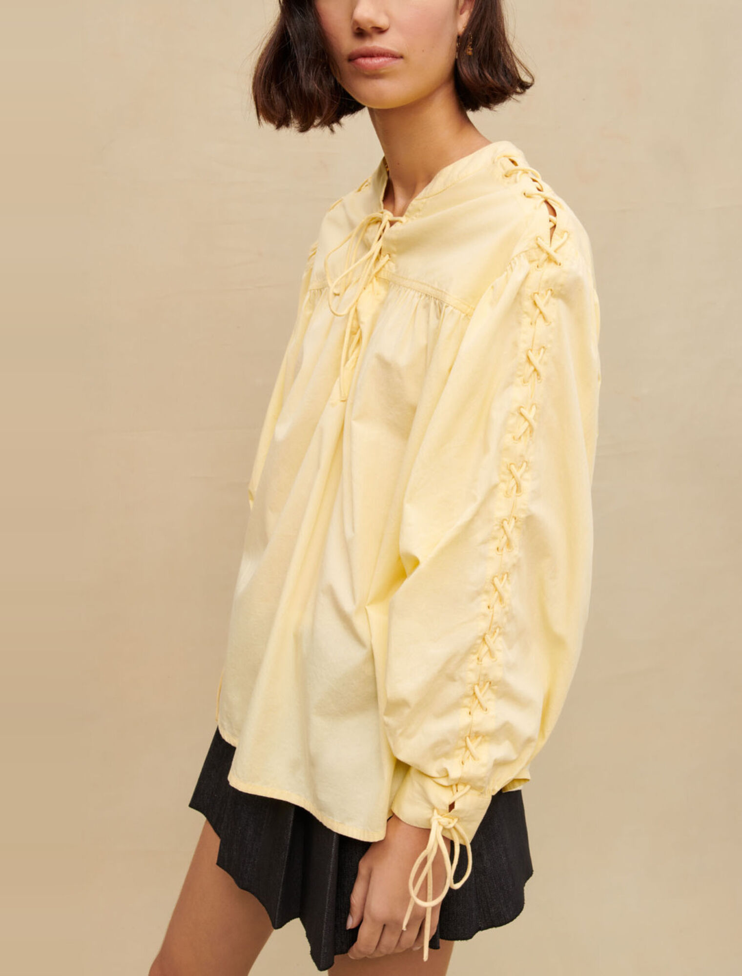 Chemise médiévale lacée en coton