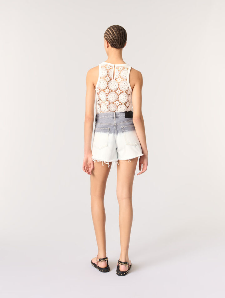Short en denim tie & dye