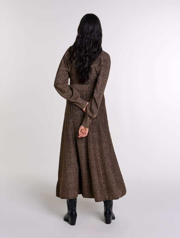 Shiny knit maxi dress