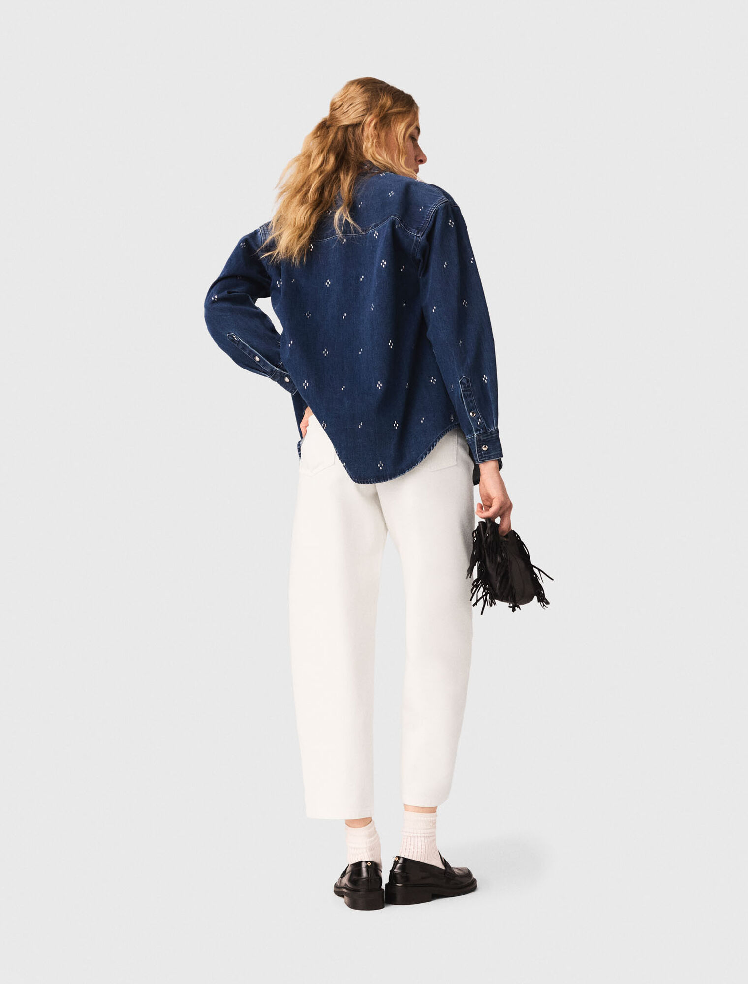 Rhinestone denim shirt