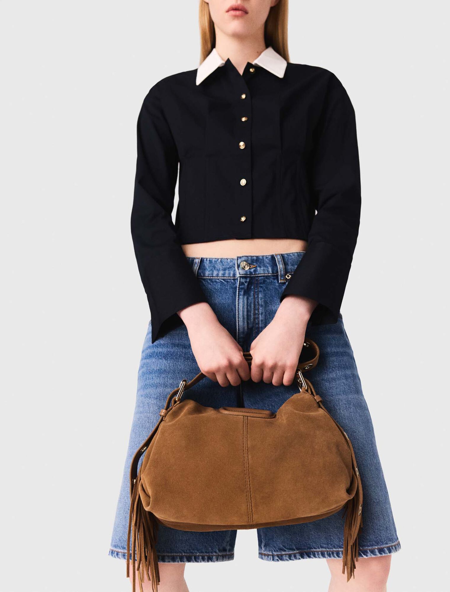 Chemise courte en popeline