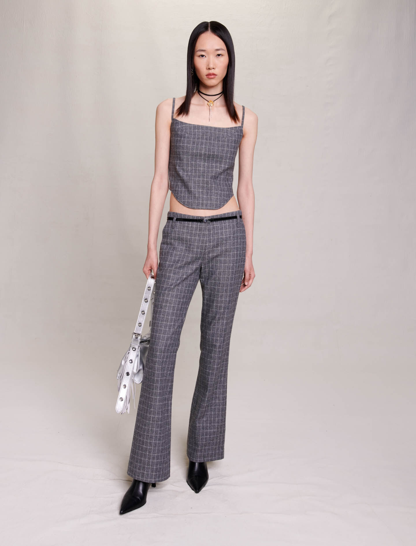 Maje plaid pants hot sale