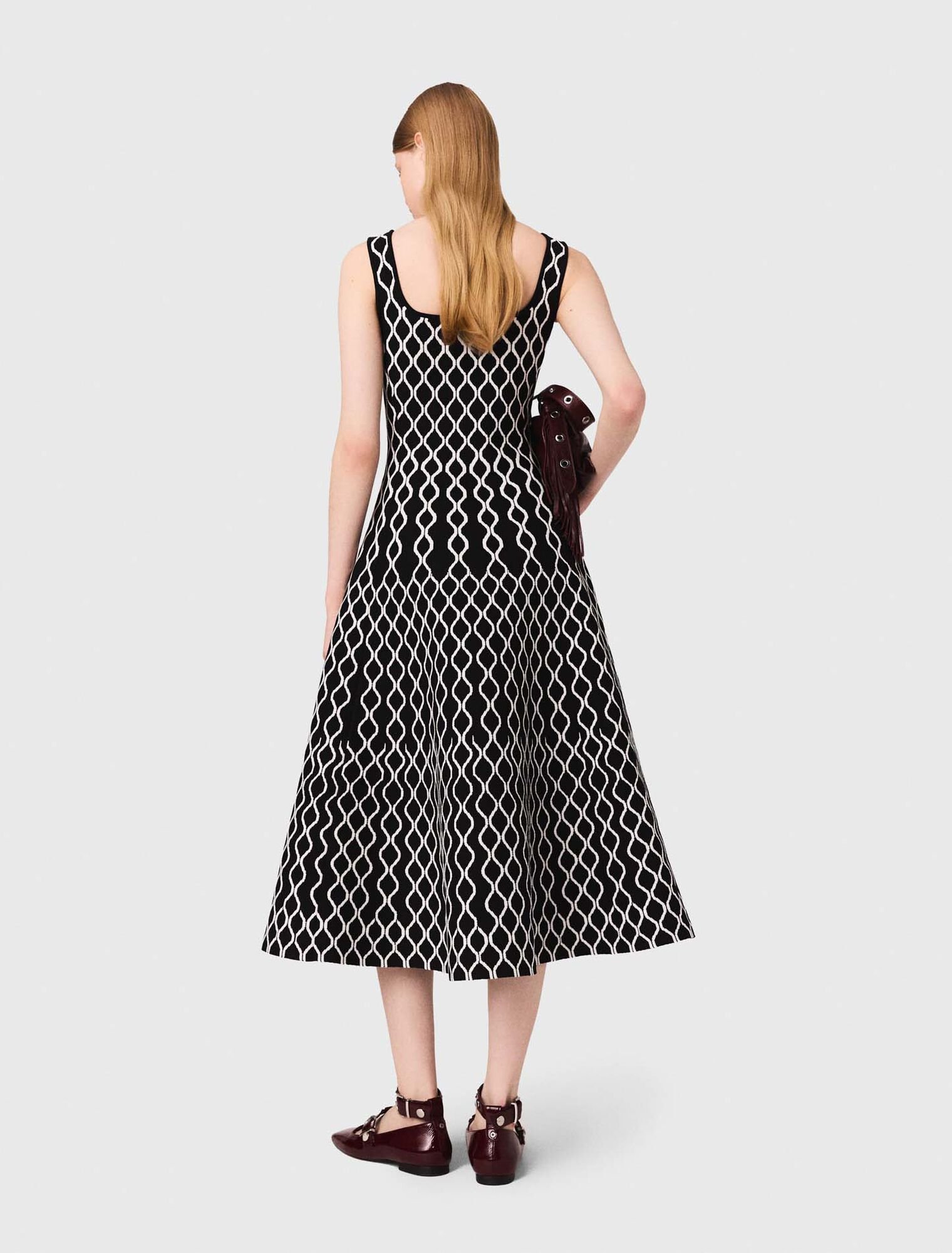 Robe midi en maille jacquard