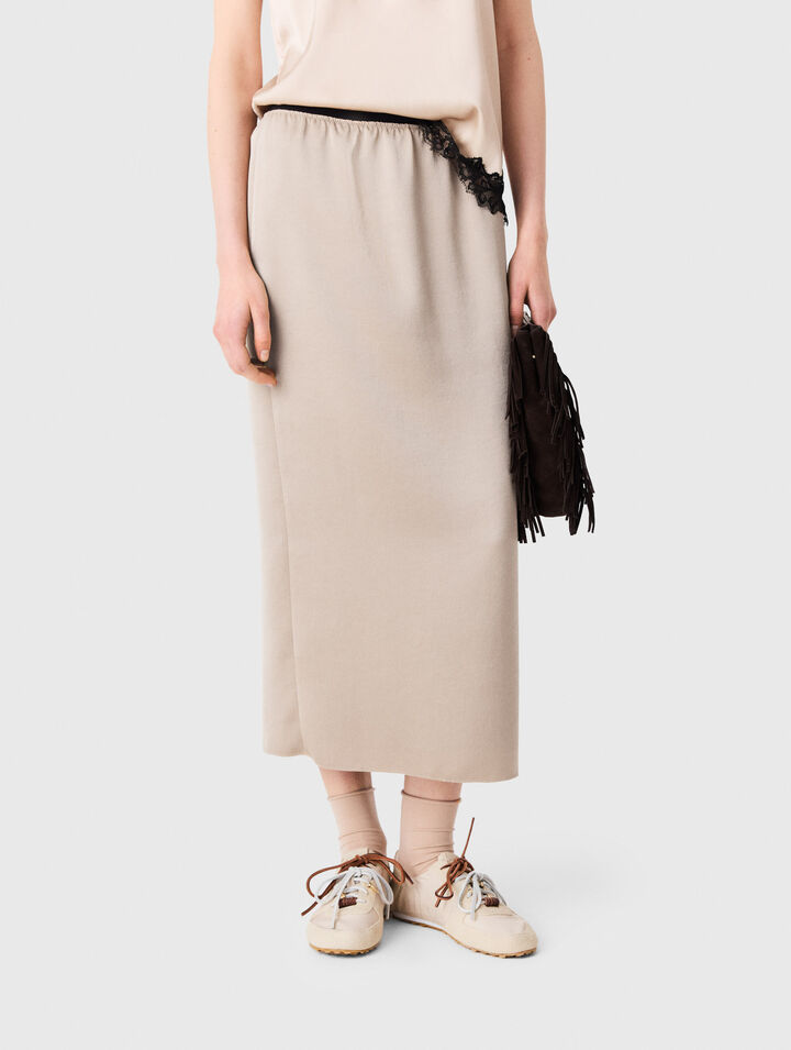 Satin pencil skirt