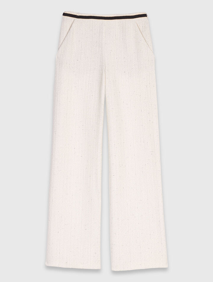 Pantalon large en tweed