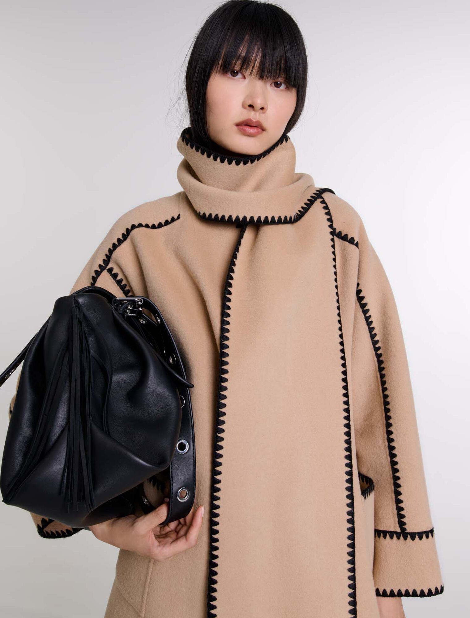 Two-tone double-faced coat