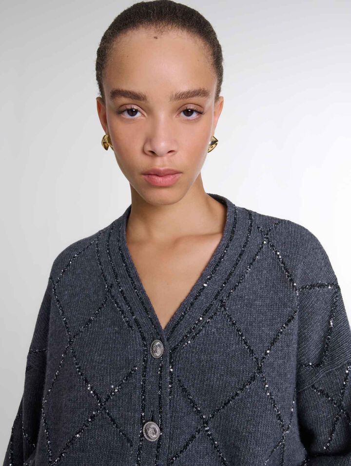 Gilet en maille à sequins