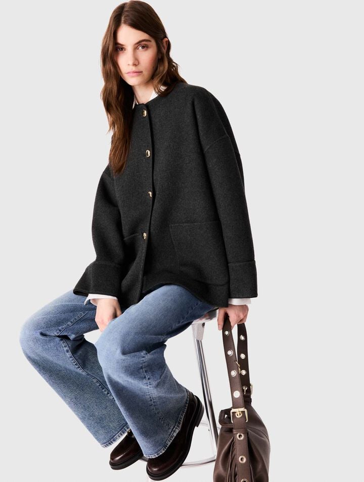 Coat with removable scarf
