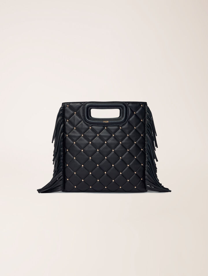 M bag in studded, quilted leather