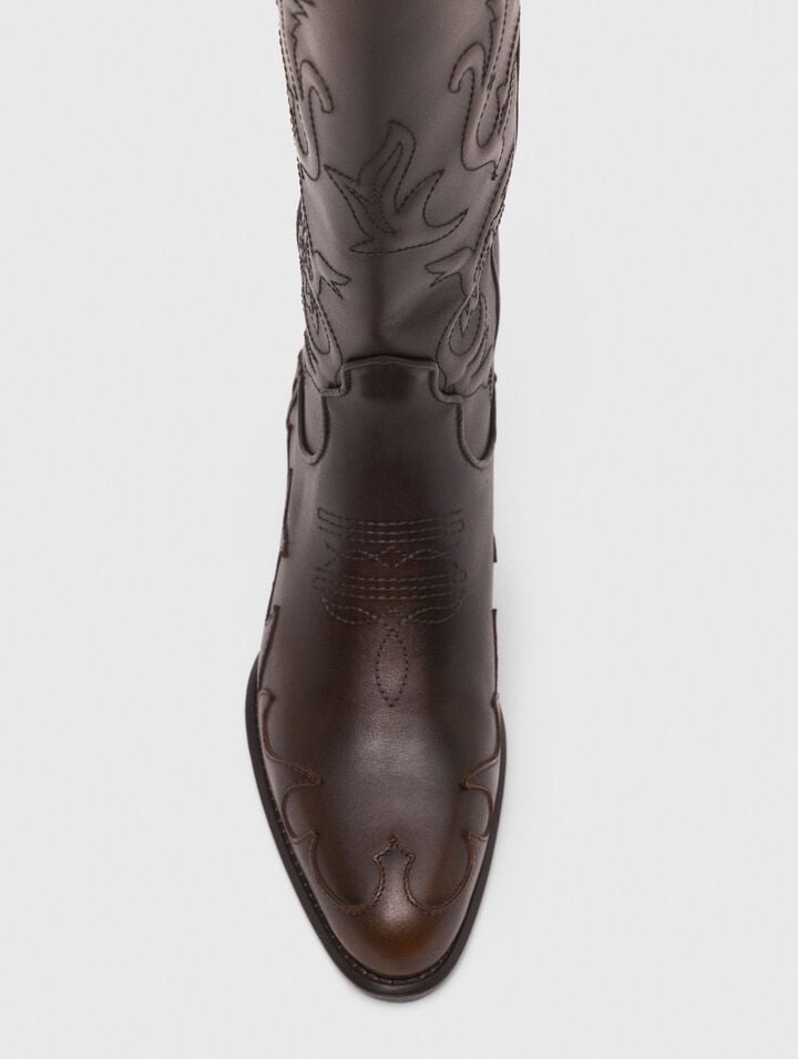 Bottes santiags en cuir