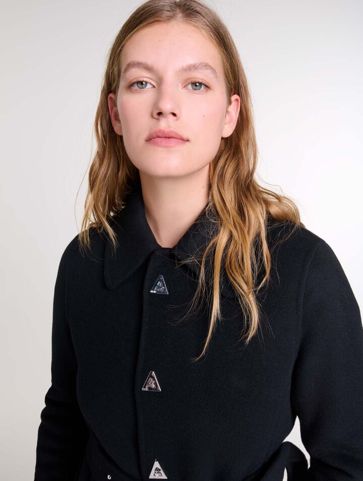 Manteau mi-long ceinturé