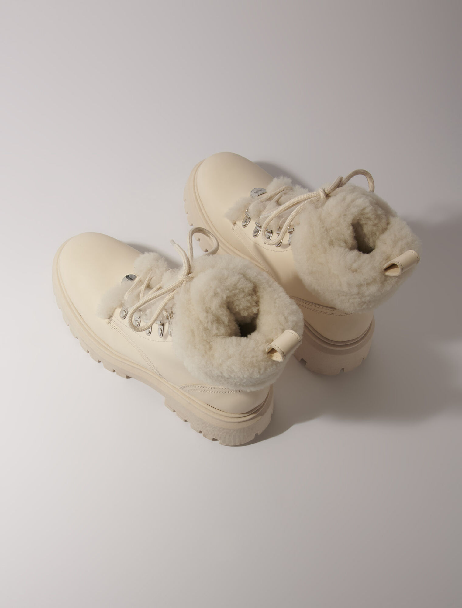 Bottines chunky en fausse fourrure