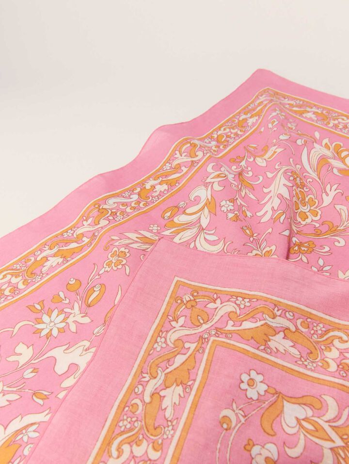 Foulard 65 x 65 imprimé fleurs