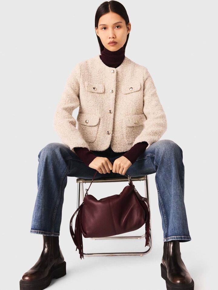 Veste courte en tweed bouclé