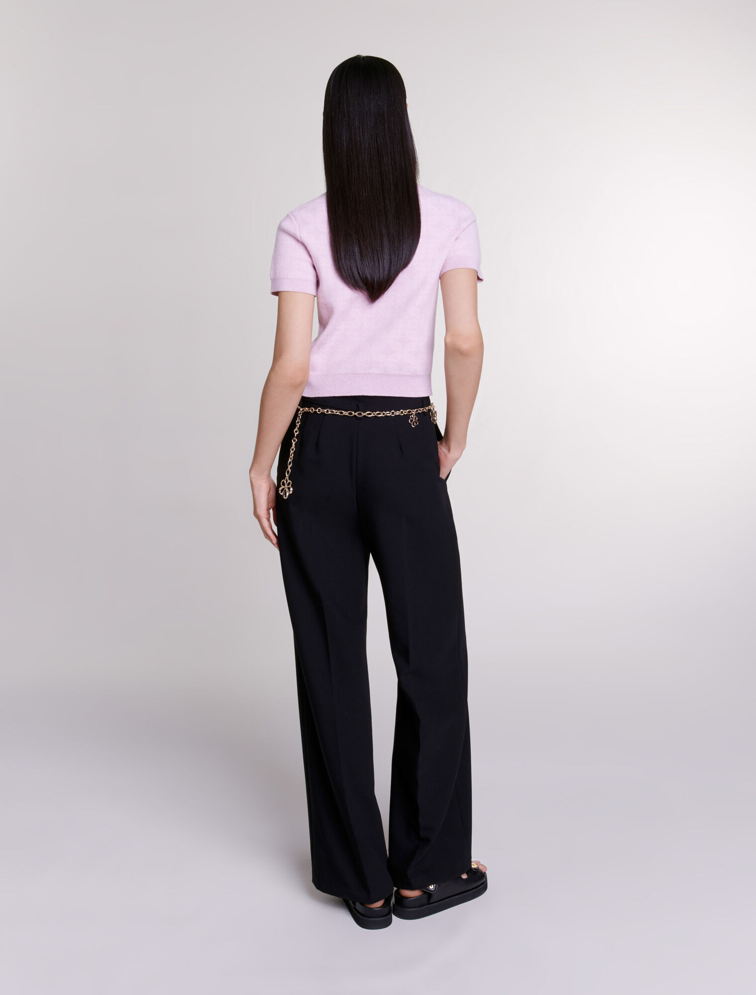 Pull court en maille jacquard