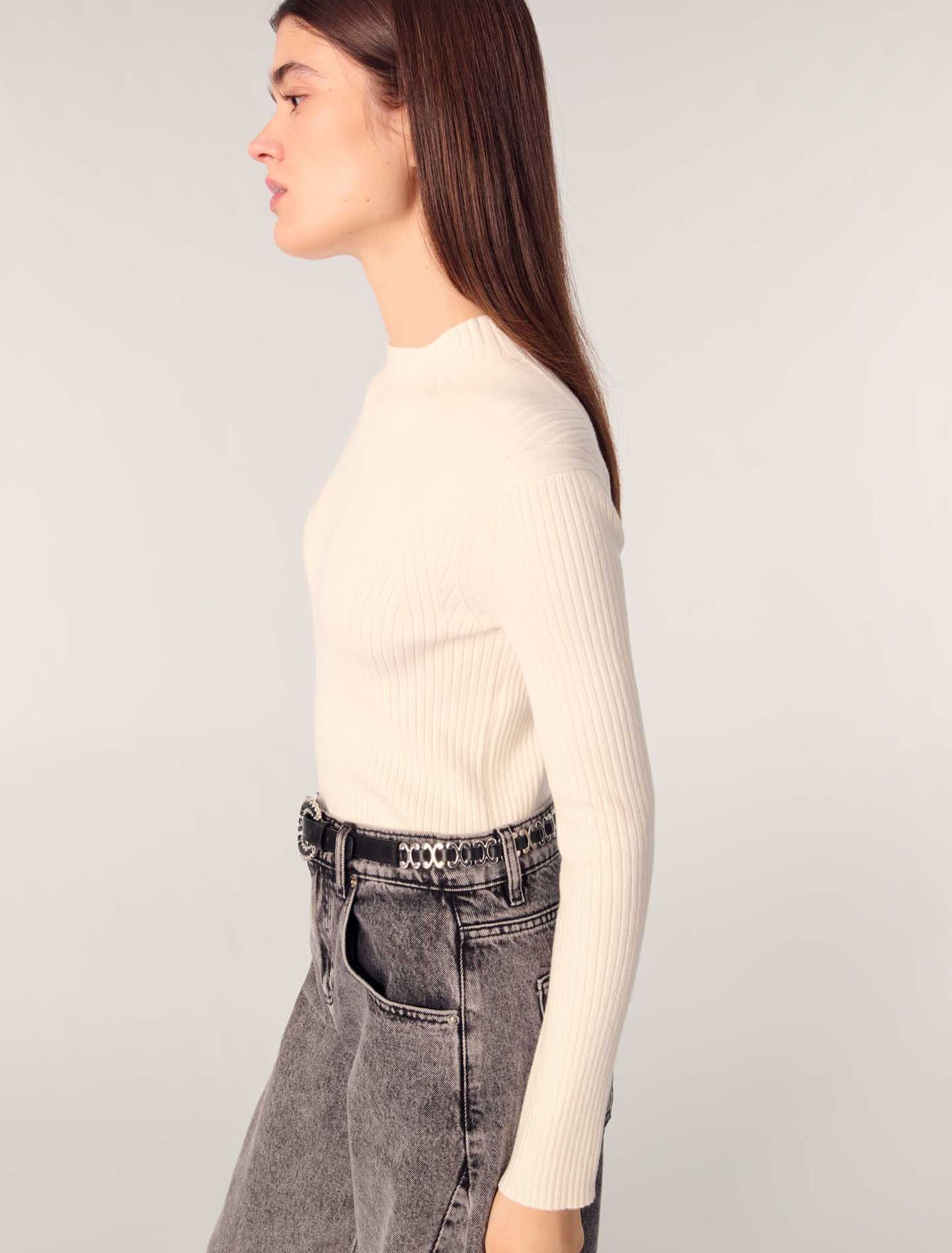 Pull en maille côtelée