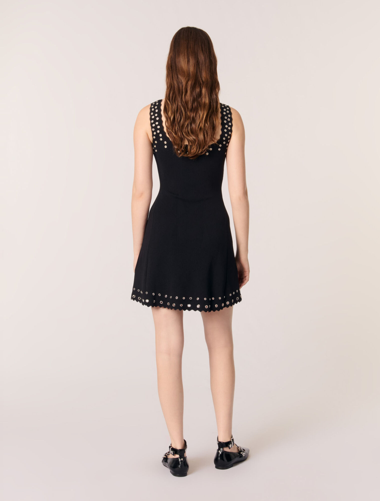 Short eyelet knit dress