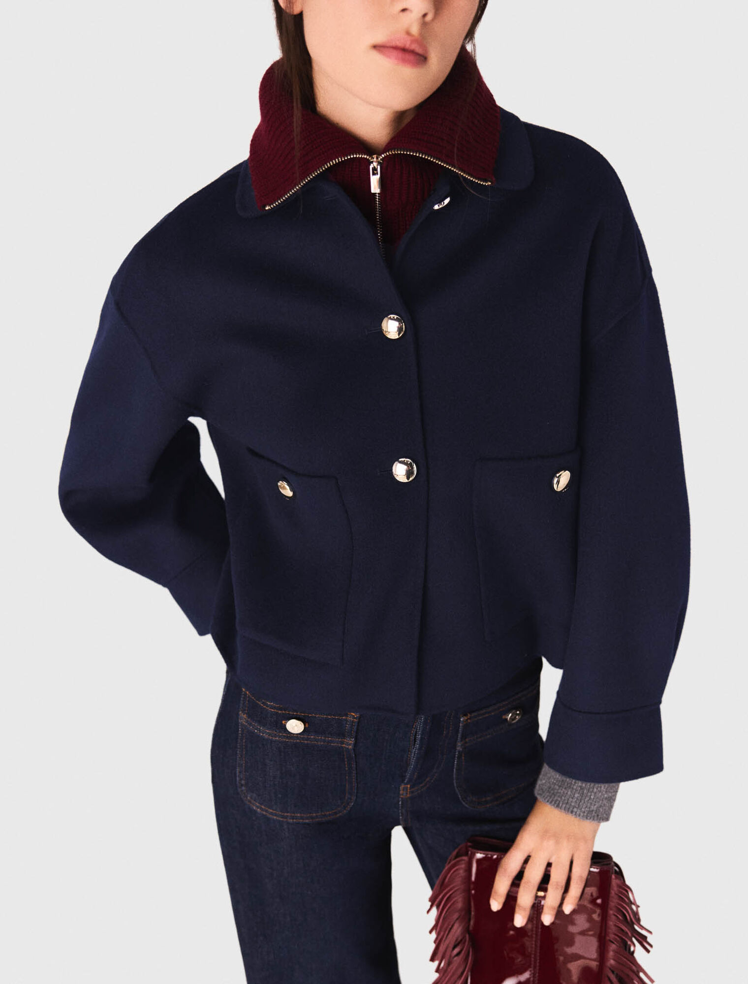 Cropped wool jacket