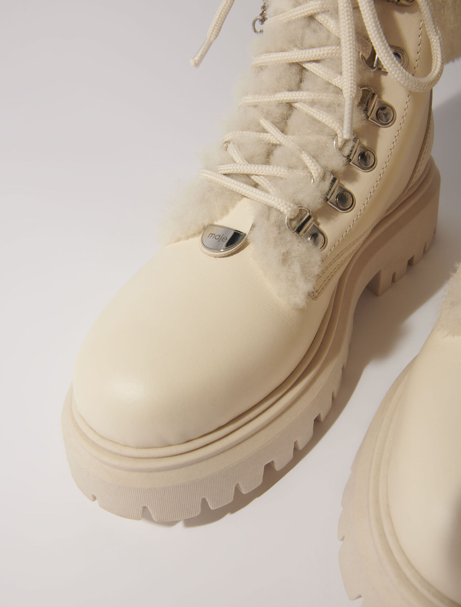 Bottines chunky en fausse fourrure