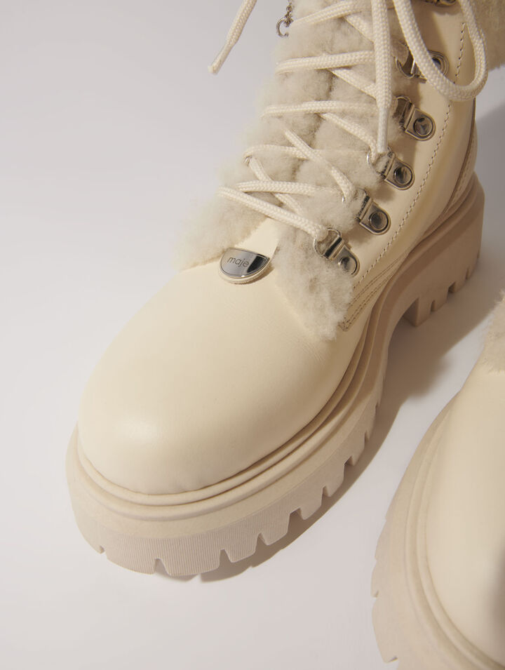 Bottines chunky en fausse fourrure