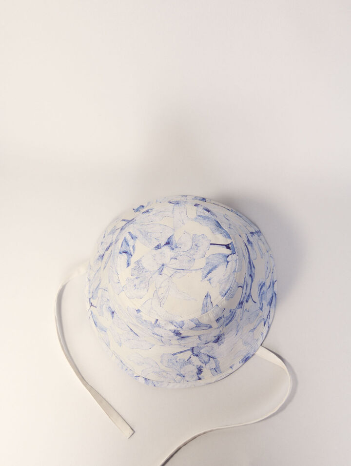 Watercolour themed long bucket hat