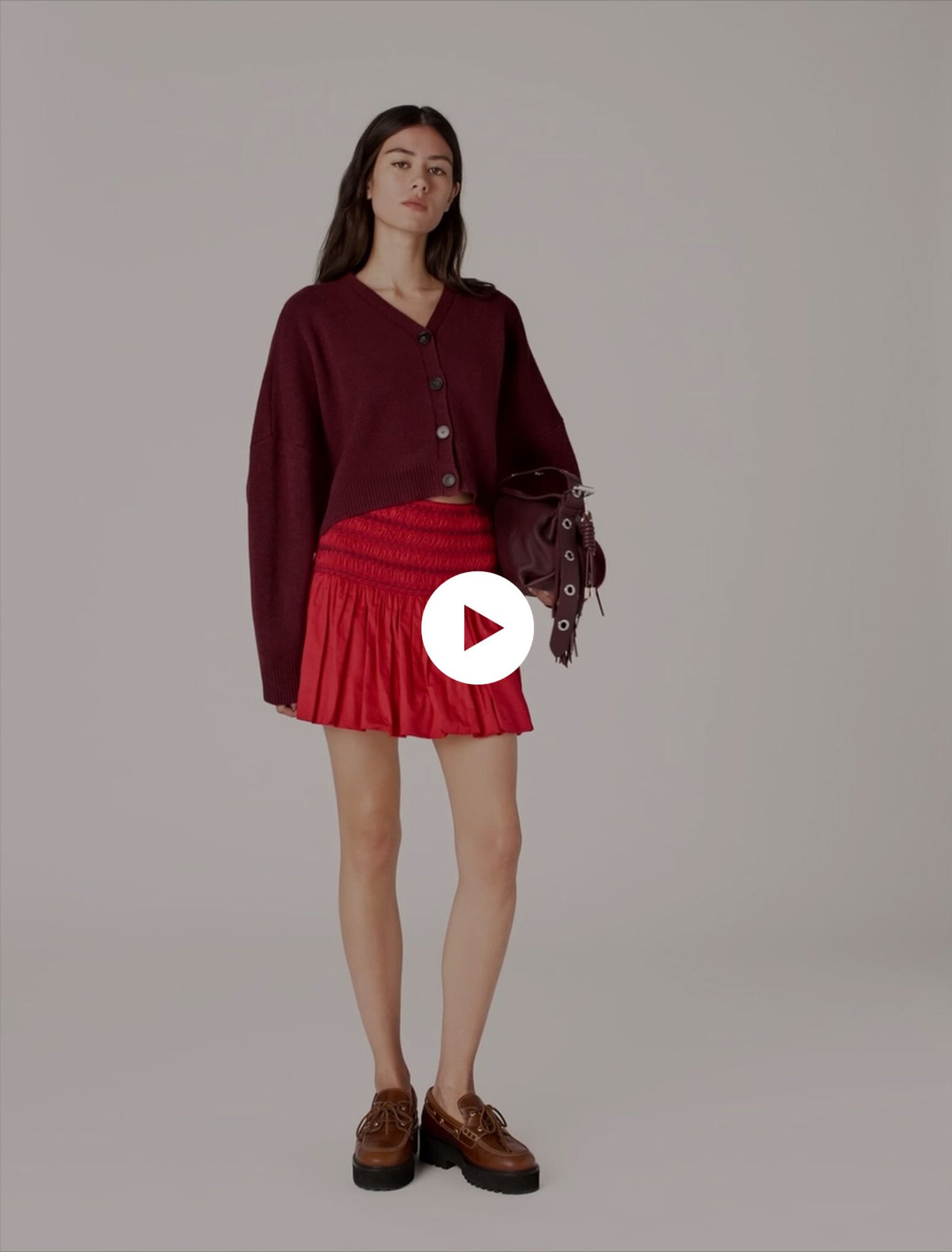 Jupe boule à taille smockée 