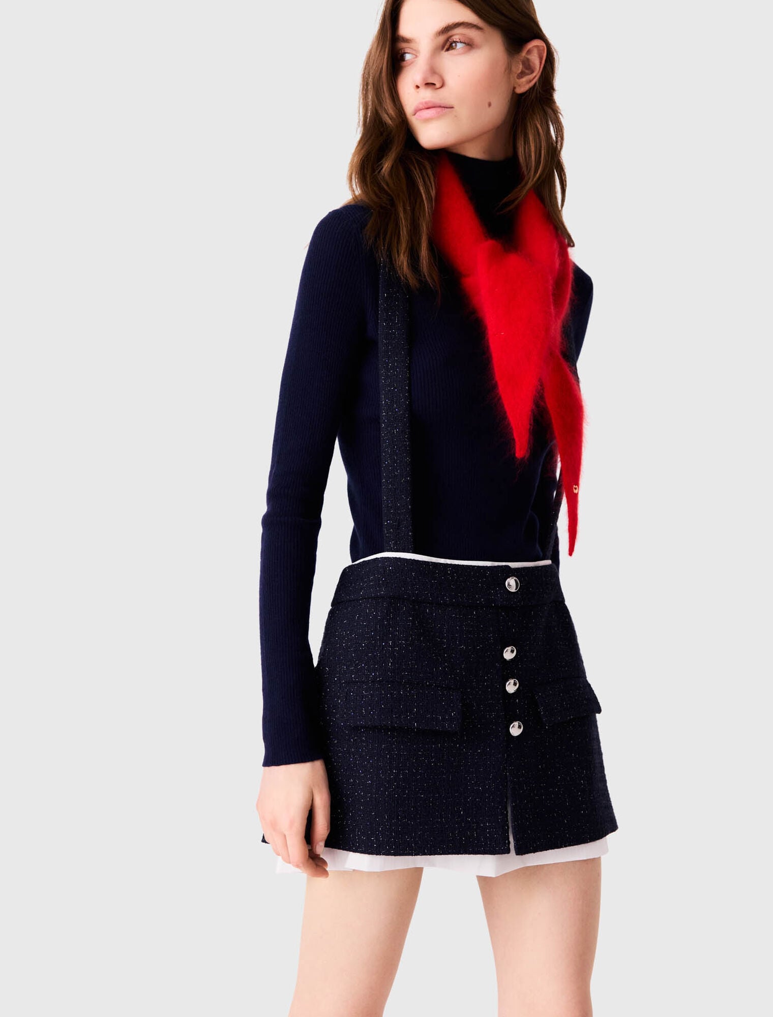 Contrast tweed shorts